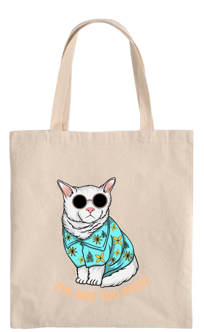 Cat-I'm just too cool Market Bag - Image 2