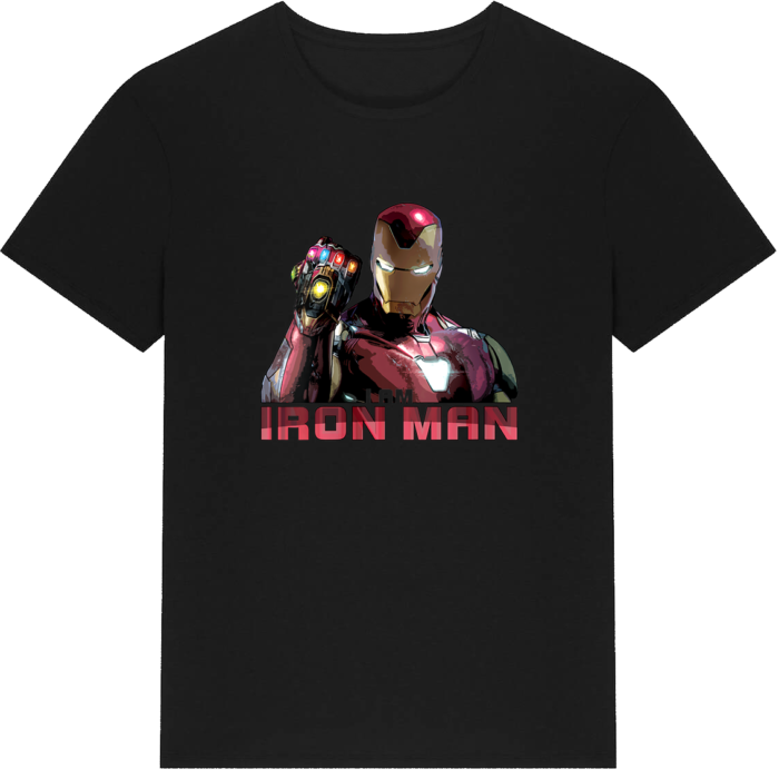 Womens Marvel Avengers Endgame I Am Iron Man Movie Quote Portrait V-Neck T-Shirt - Image 2