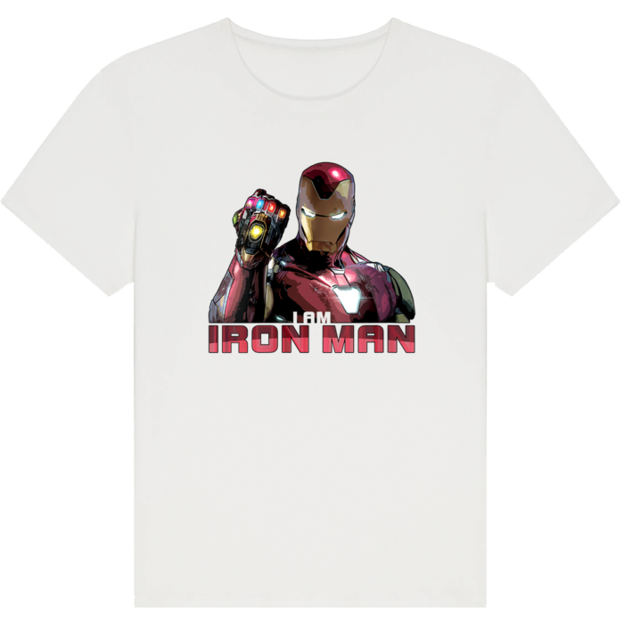 Womens Marvel Avengers Endgame I Am Iron Man Movie Quote Portrait V-Neck T-Shirt - Image 4